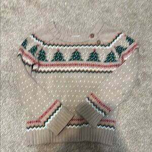 Tommy Bahama Cream and Green Sweater with Festive Pattern